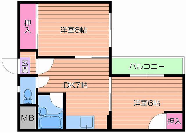 サンシャイン御幸(2DK/4階)の間取り写真