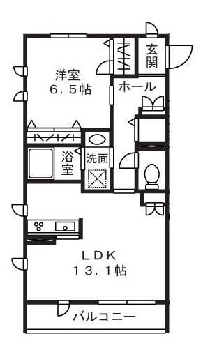 ソレムIIIノクチ(1LDK/2階)の間取り写真
