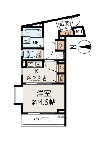 クレメント白金JP(ワンルーム/1階)の間取り写真