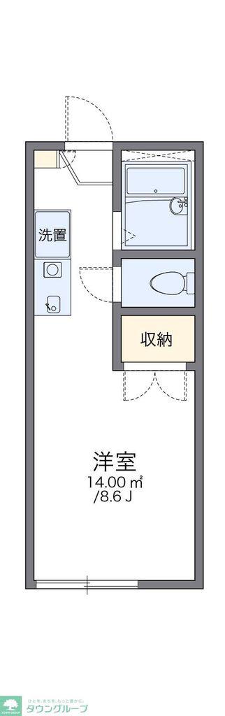 レオパレスリバーサイド染地(1K/2階)の間取り写真