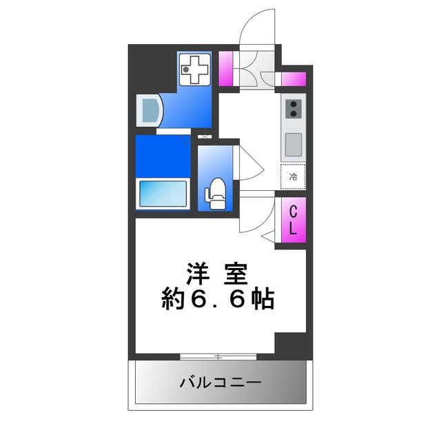 プレデコート北田辺(1K/7階)の間取り写真