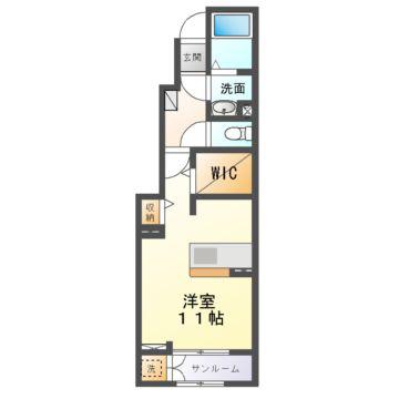 ブライトレジデンスABCDEF(1K/1階)の間取り写真