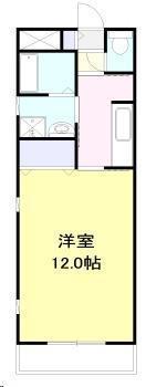 グリーンフィールド(1K/3階)の間取り写真