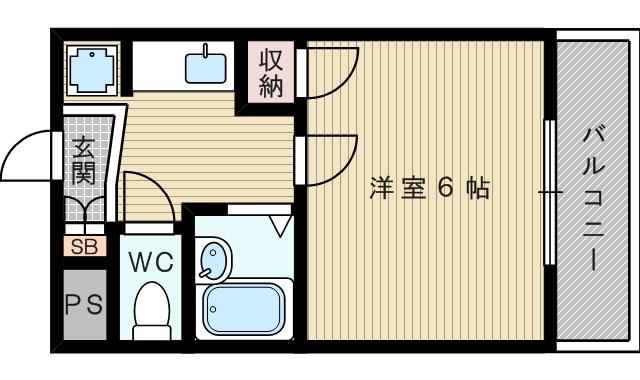 アンジュ クレール(1K/2階)の間取り写真
