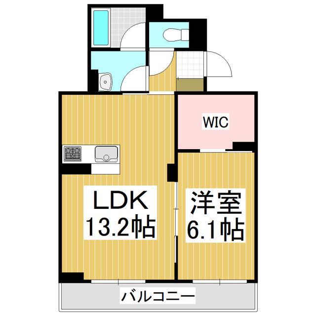 ラ・フレーズ安曇野(1LDK/2階)の間取り写真