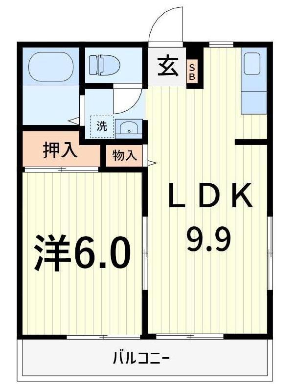 カサリージュ(1LDK/1階)の間取り写真