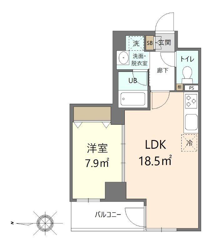 VIVACE KASAI(1LDK/4階)の間取り写真