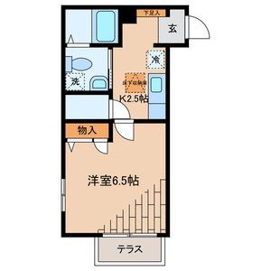 ブランバージュ(1K/1階)の間取り写真