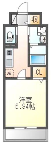 SOLUNA南小倉駅前I(1K/6階)の間取り写真
