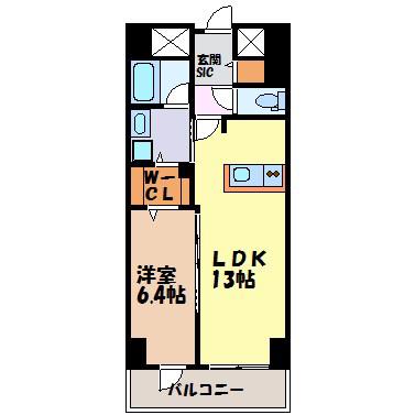 グランルクレ新栄ウエスト(1LDK/9階)の間取り写真
