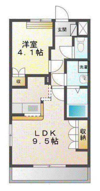 ベル・アシューレ(1LDK/1階)の間取り写真