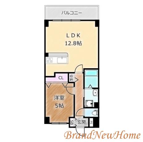 クリエ堺(1LDK/5階)の間取り写真