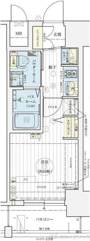 エステムコート新大阪XIリンクス(1K/4階)の間取り写真