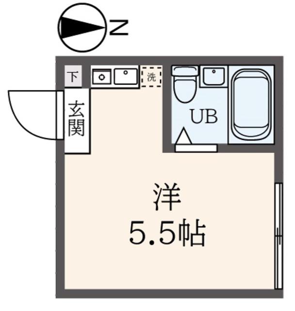 グリーンヒル上大岡A(ワンルーム/2階)の間取り写真