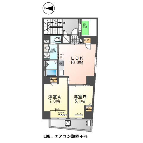 カーサグランデ日本橋小網町(2LDK/7階)の間取り写真