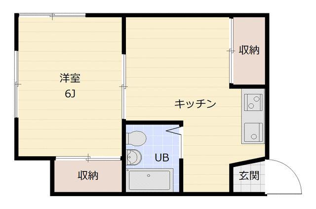 グリーンコートタカミ(1DK/1階)の間取り写真