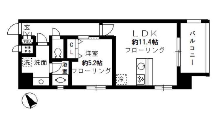 ベル ドミール 目黒(1LDK/8階)の間取り写真