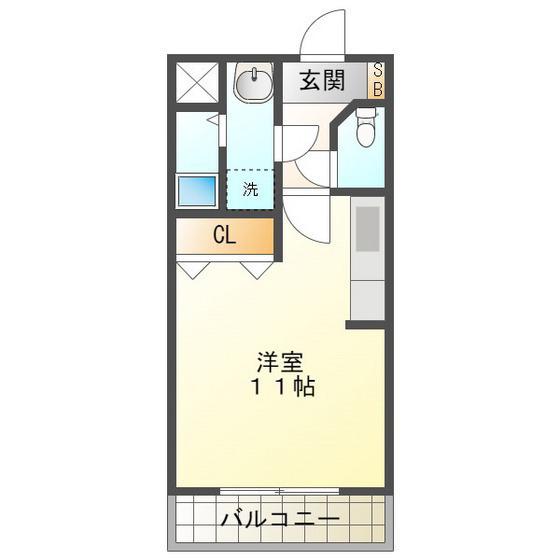 スターブルJPMC(ワンルーム/2階)の間取り写真
