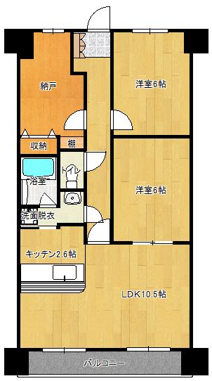 アメリア3番館(3LDK/4階)の間取り写真