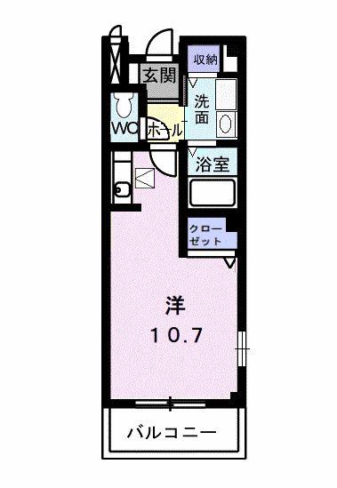 エスポワール土居C(ワンルーム/1階)の間取り写真
