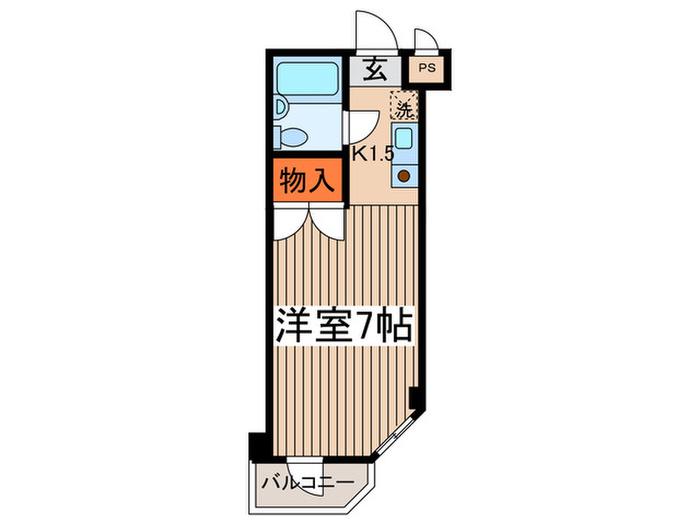 府中ハイツ美好町(1K/1階)の間取り写真