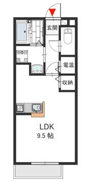 新森グリーンハイツ(1K/1階)の間取り写真