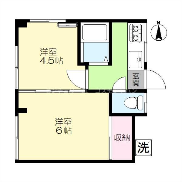 小林ビル(2K/3階)の間取り写真