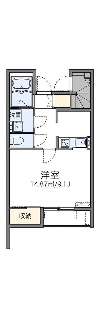 レオネクストREVE(1K/1階)の間取り写真