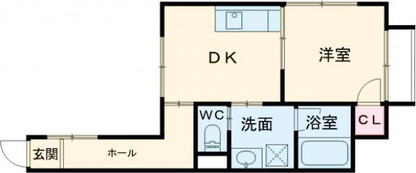 ピース・ラ・ヴェスタ(1DK/3階)の間取り写真