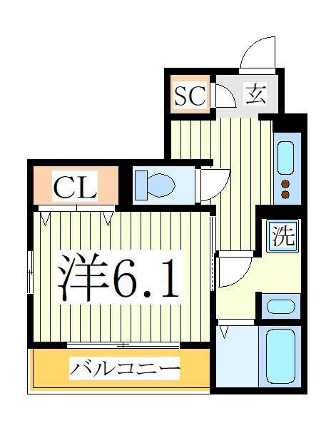 IRUMINAR(ワンルーム/3階)の間取り写真