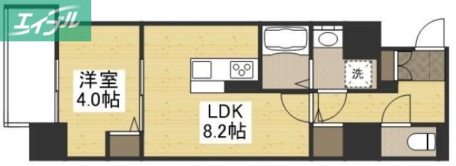 MAYFAIR田町PREMIUM(1LDK/2階)の間取り写真