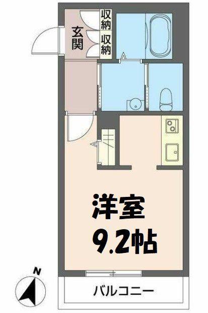 サンコーハイツ3(ワンルーム/1階)の間取り写真