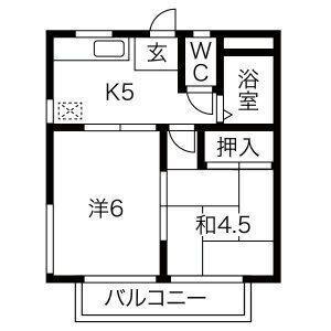 クレールマーサ(2K/1階)の間取り写真