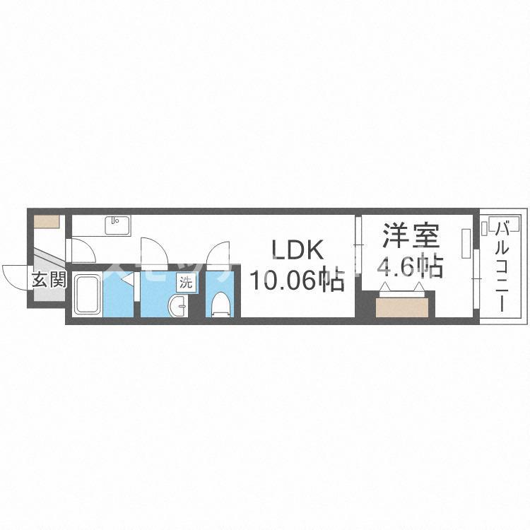 ニスム御崎(1LDK/3階)の間取り写真