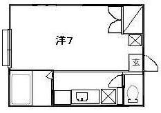 エステート新小路(ワンルーム/2階)の間取り写真