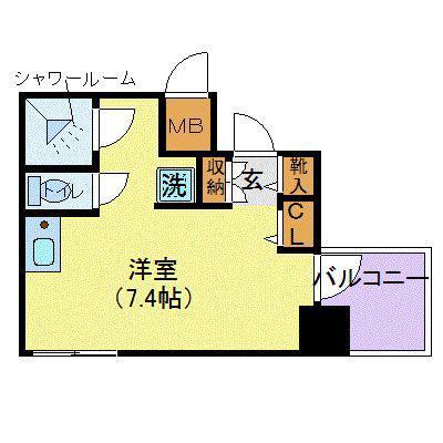 ジョイフル六義園(ワンルーム/5階)の間取り写真