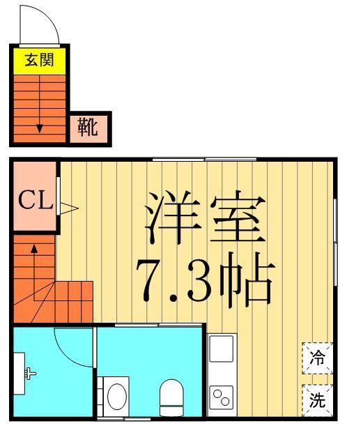 ブライトハウス亀有(ワンルーム/2階)の間取り写真