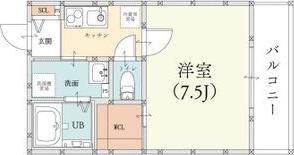 REGIES柴原阪大前II(1K/1階)の間取り写真