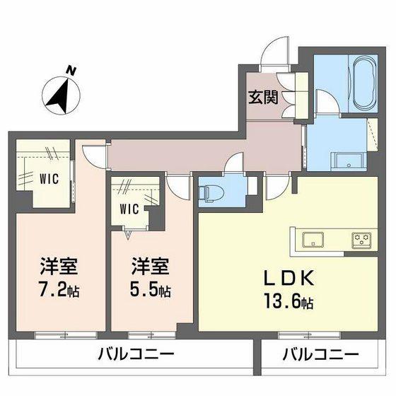 ピアヌーラ翠(2LDK/3階)の間取り写真