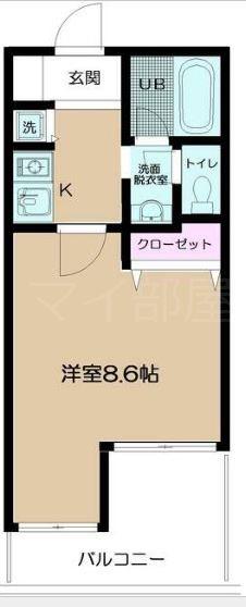 サンピア西須賀(1K/3階)の間取り写真