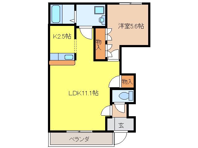 ピアレスT(1LDK/1階)の間取り写真
