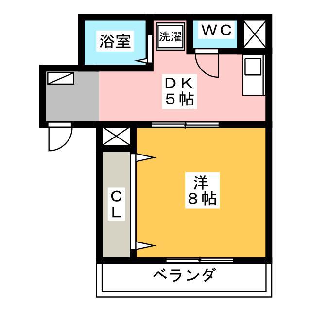 OPUS THREE(1K/1階)の間取り写真