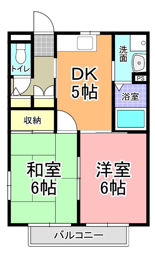 コーポクレール(2DK/2階)の間取り写真