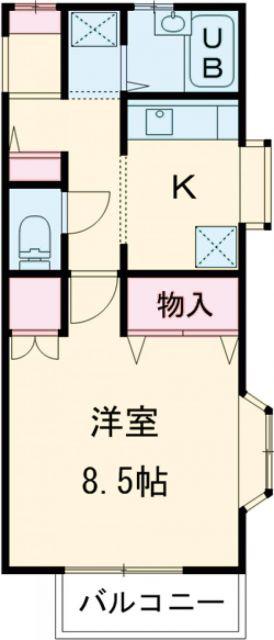 山都フラッツA(1K/2階)の間取り写真