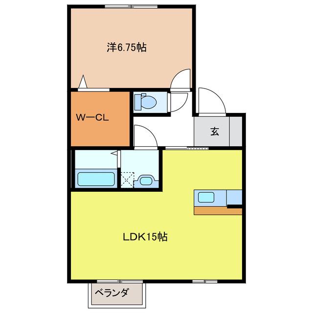 ピアチェーレ武(1LDK/1階)の間取り写真