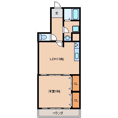パステル12(1LDK/10階)の間取り写真
