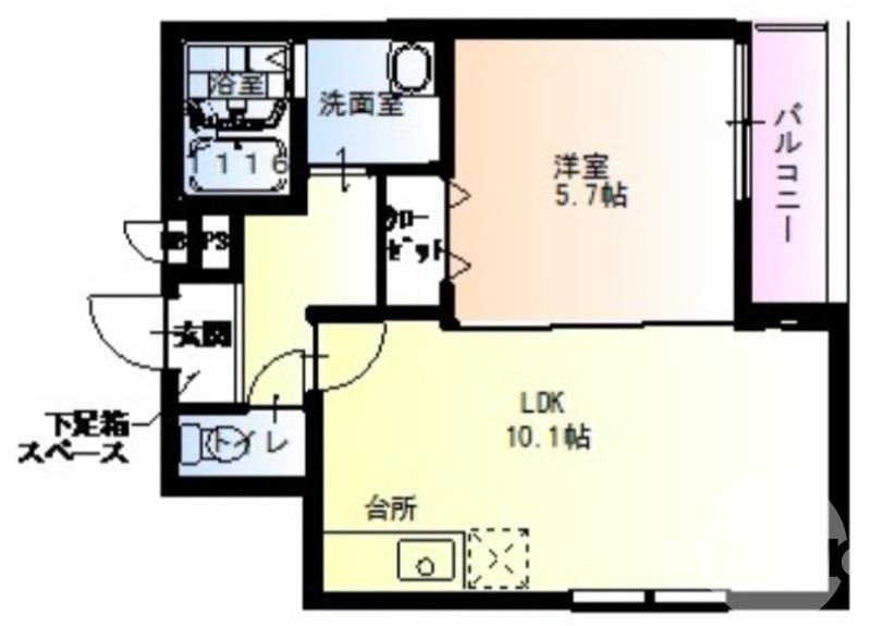 フジパレス百舌鳥本町II番館(1LDK/3階)の間取り写真