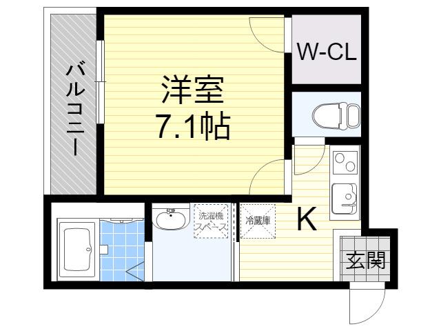 フジパレス諏訪2番館(1K/1階)の間取り写真