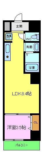 GARDENIA堺東(1LDK/9階)の間取り写真