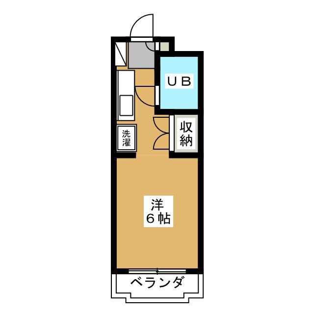 白楽スカイハイツ(ワンルーム/3階)の間取り写真